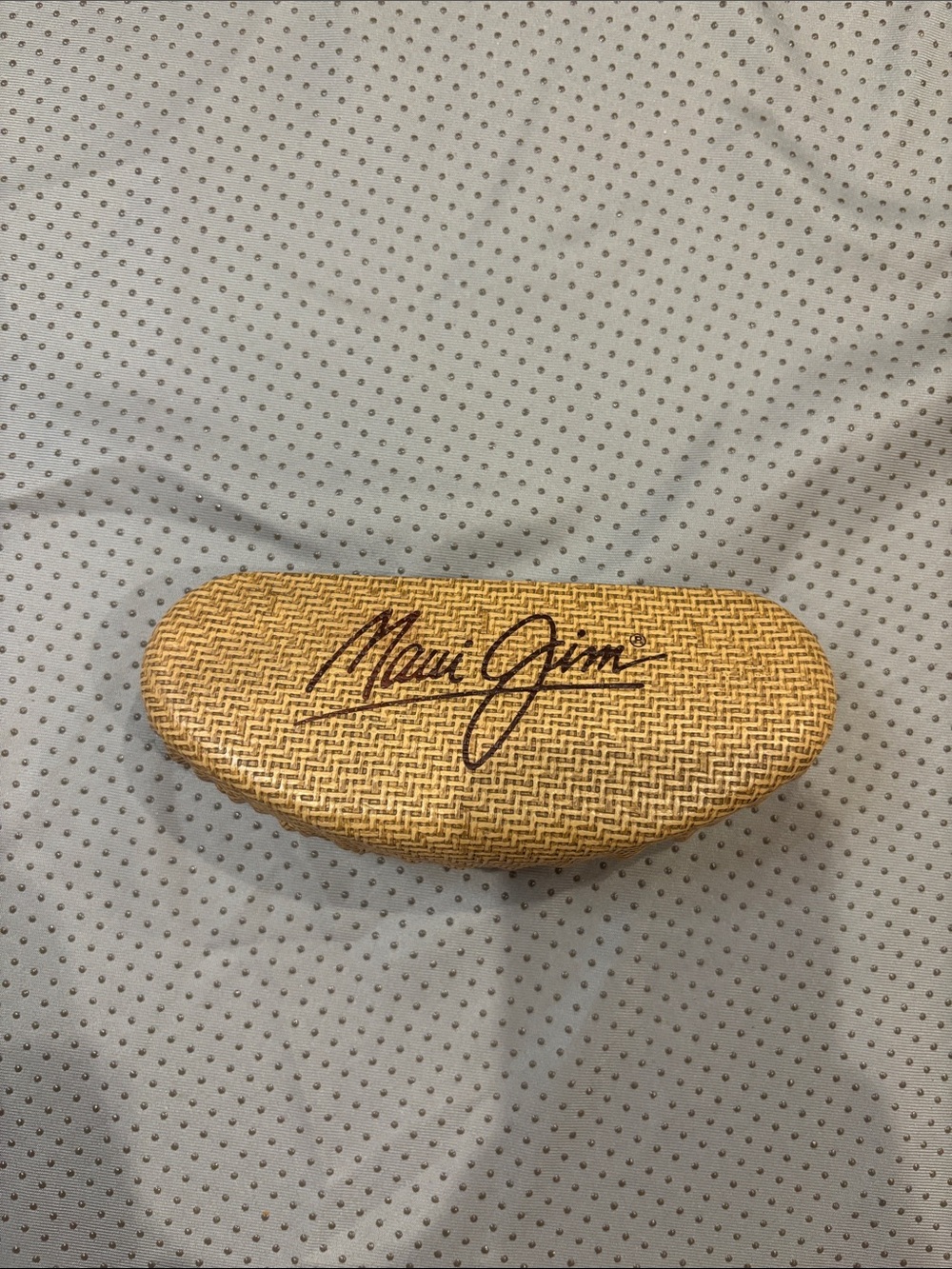 Maui Jim Tan Woven Sunglasses Case with Logo